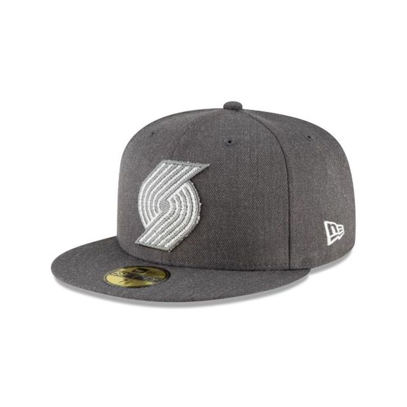 NBA Portland Trail Blazers Terrycloth 59Fifty Fitted (EGC9320) - Grey New Era Caps